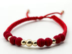 Pulsera Tejida Roja con Balines 3mm