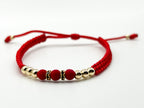 Pulsera Tejida Roja con Balines 3mm